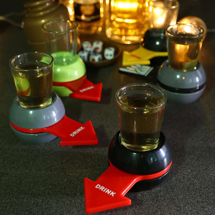 Rotatable Arrow Beer Wine Board Game Pointer Shot Spinner Party Game Glass Cup Kit Spin Drinking Game Table Home Entertainment