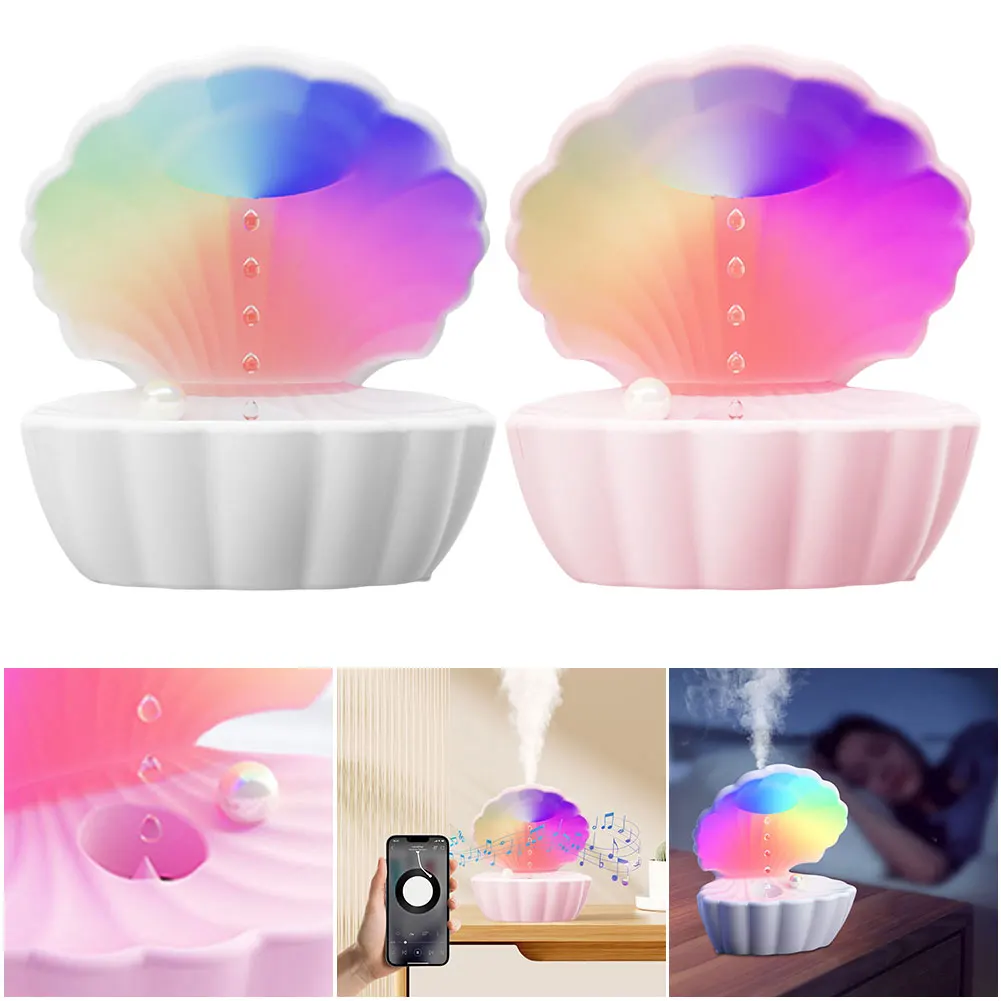 Shell Anti Gravity Humidifier Cool Mist Humidifier with BT Speaker & Night Light Water Drop for Bedroom