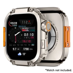 Luxury Alloy Rugged Watchcase with Hard Metal Cover for 46mm(Series 11 10) (Titanium orange)
