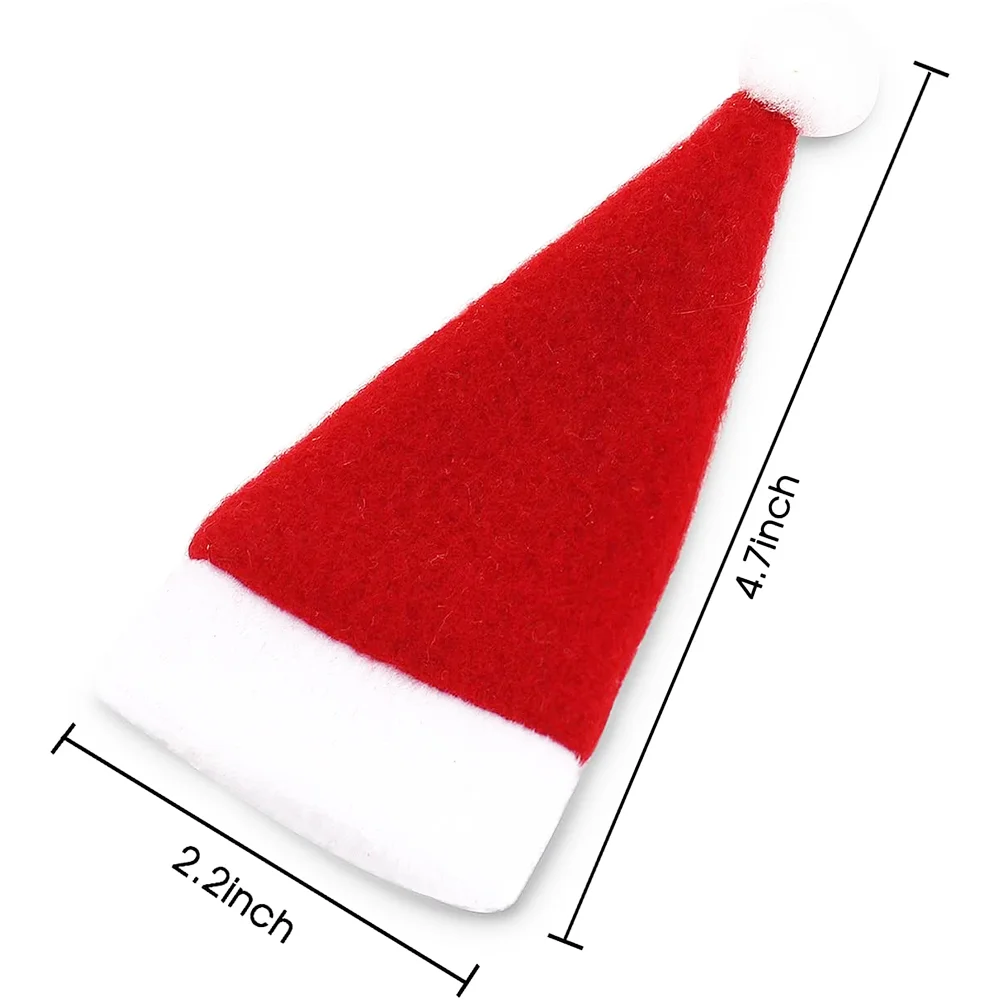 Mini Santa Hats Fork Knife Tableware Silverware Holder Christmas Beanie Hat Christmas Hat Holder 10/15/20pcs
