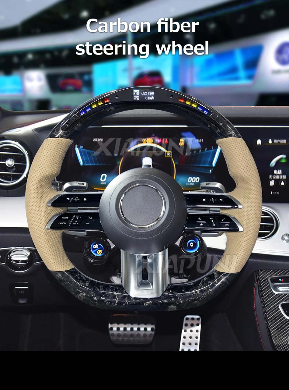 LED Forged Carbon Fiber Steering Wheel For Benz Mercedes AMG SL 2022 /GLC 2023 /EQS 2022/ E Class 2021-2022/ S Class 2022 - Mercedes Benz - Racext 95