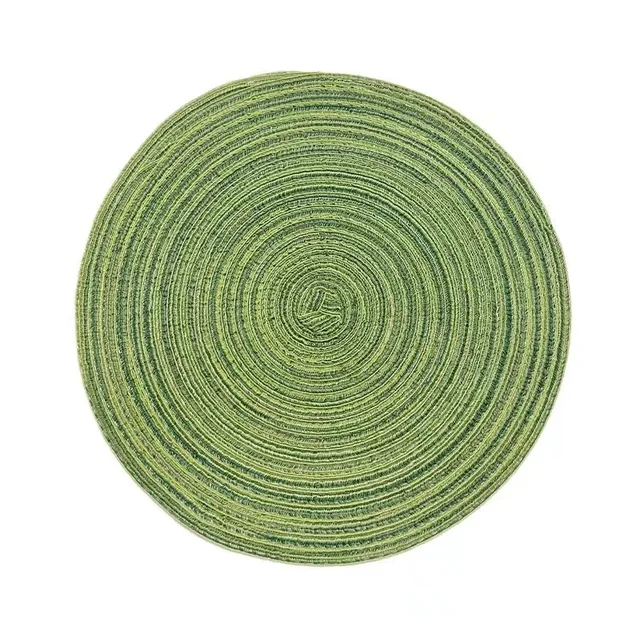 Placemats for Dining Table 1 PC,Heat-Resistant Placemats Stain Resistant Anti-Skid Washable PVC Woven Vinyl Tableware Mat,INS Green
