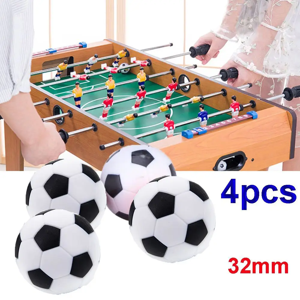 Black&White 4pcs Mini Adult Student Football Table Soccer Tabletop Game Replacement Balls 4pcs football match signal flags small handheld signal flags soccer referee flags football match flags