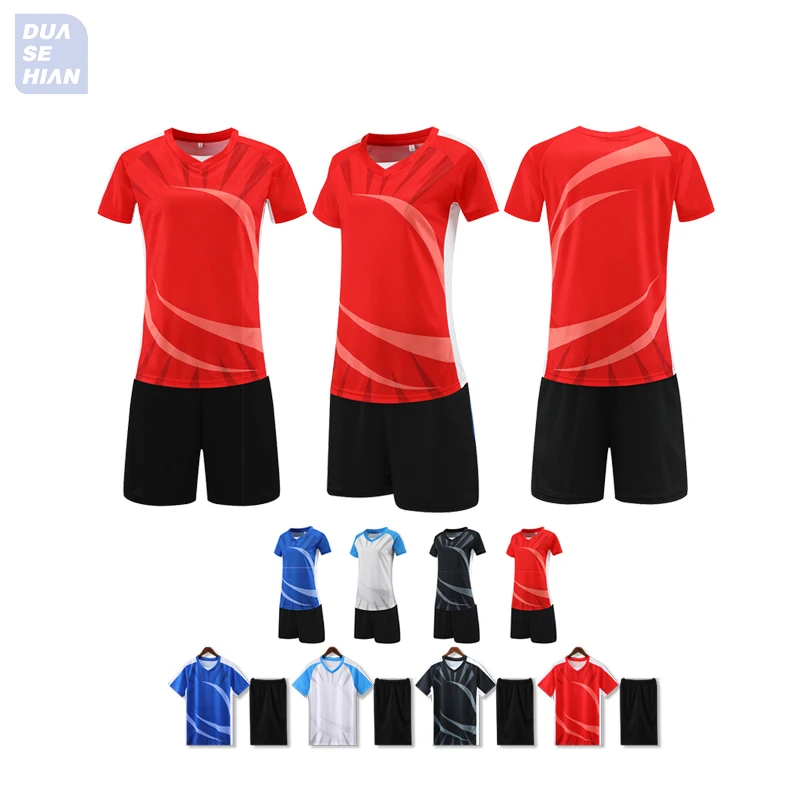 

Short Sleeve Volleyball Jersey Set Men Woman Volleyball Uniform Shirt Double Pockets Shorts Kit Volleyball Training Suit Custom