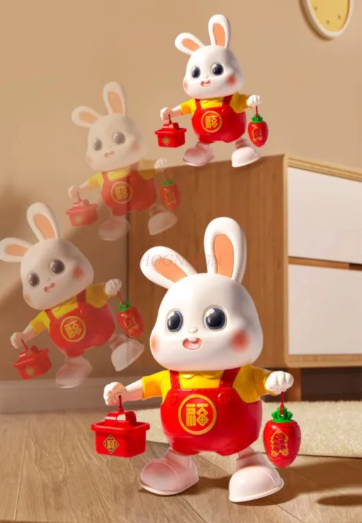 Electric Little Fu Rabbit Baby Toy Can Dance Children's Head Up Practice Training 2