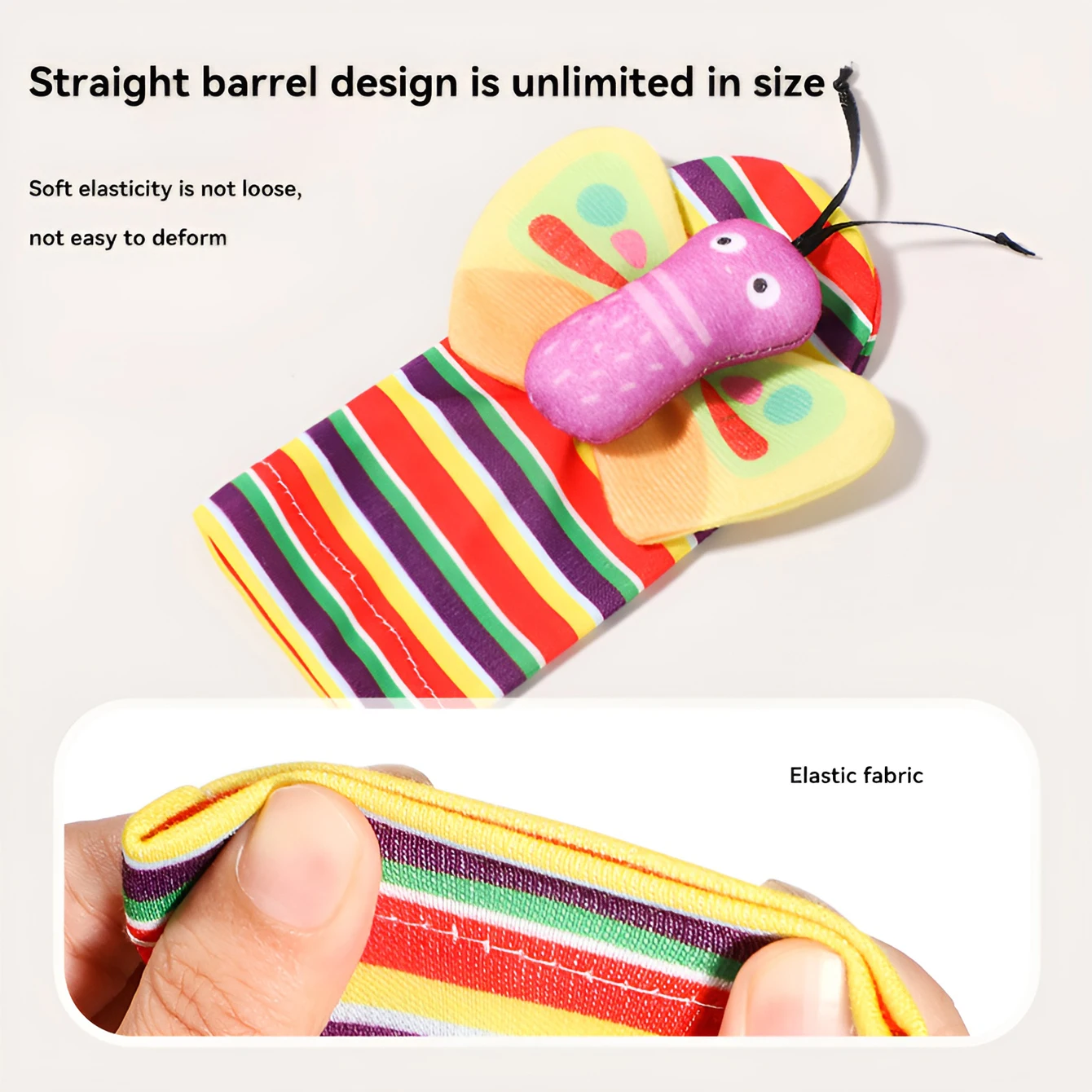 Baby wrist strap rattle sock set built-in ringing paper bell sound cartoon shape educational fun toys 5