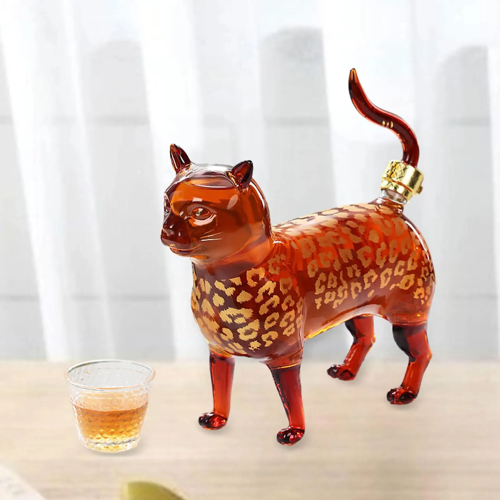 Wine Bottle Creative Airtight Tequila Cat Shaped Decoration Glass Home Thickened Gift Brandy Barware Tabletop Whisky Decanter