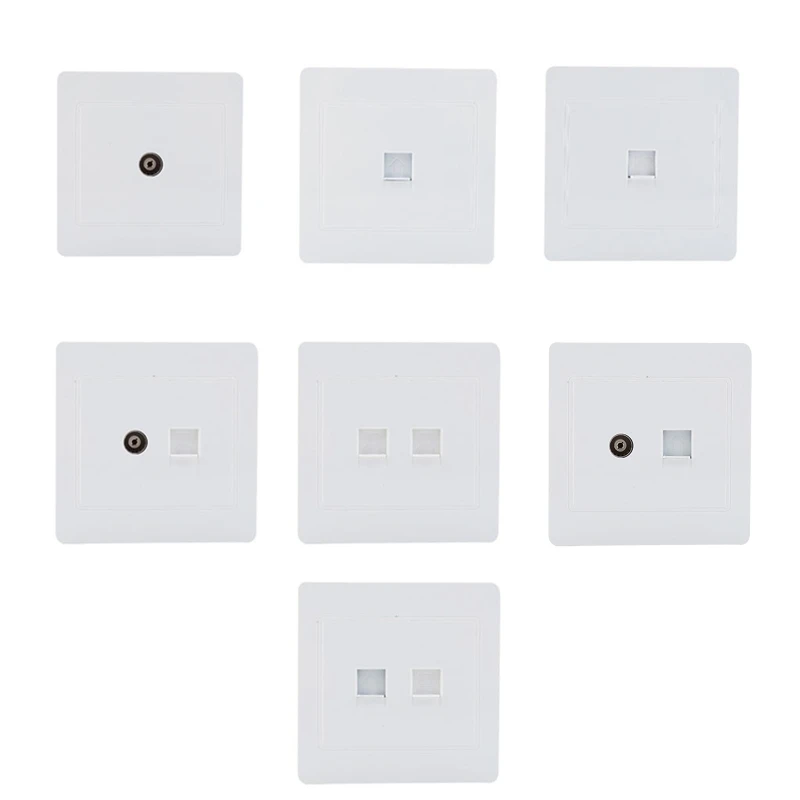 

Universal Computer Telephone Socket Elegant White Panel Double or Single