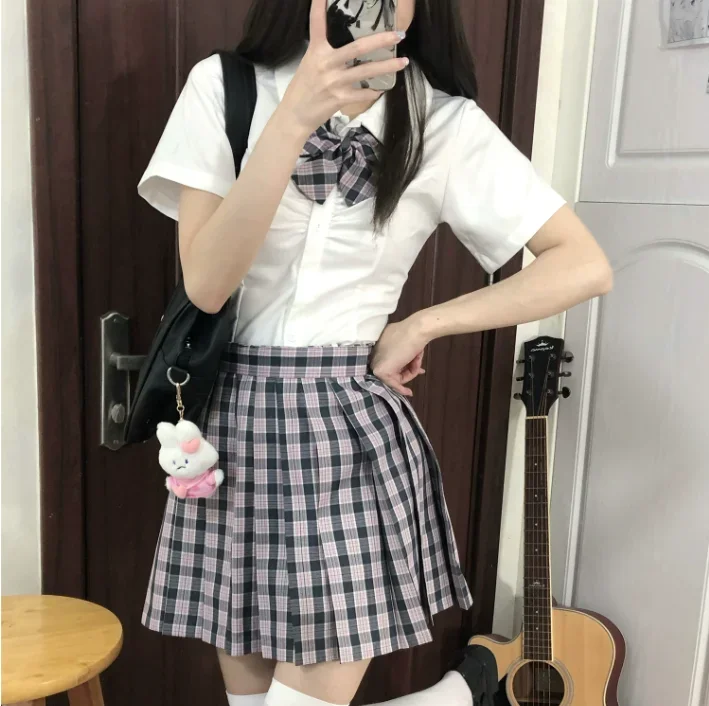 일본 교복 여학생 JK 슈트 허리 조절 셔츠 넥타이 섹시한 여학생 세일러복