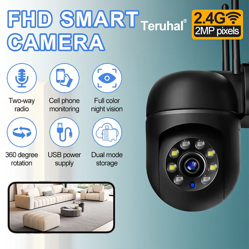 Kablosuz WiFi Kamera HD 1080P Gece Görüşlü Güvenlik Kamerası İki Yönlü Ses İç Mekan Dış Mekan Gözetleme Kamerası CCTV Kamera