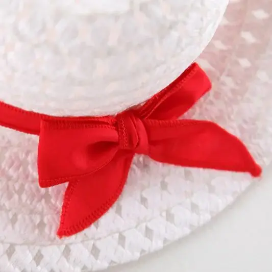 Summer Girls Sling Dress Sweet Strawberry Big Bow Cotton Cloth Skirt Comes with Hat Suitable 0-3 Year Old Babies girls dress
