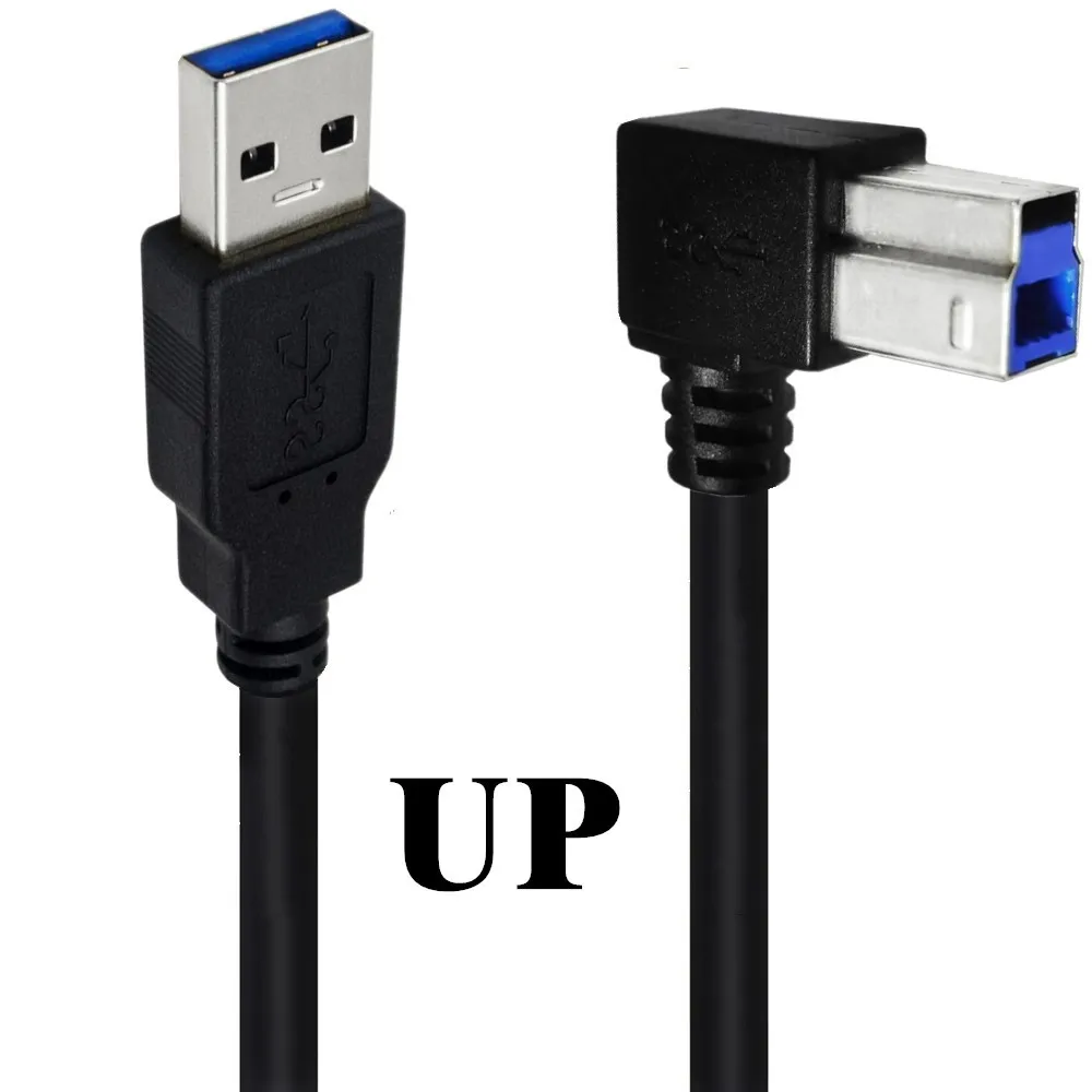 Super Velocidade Usb 3.0 Cabo Usb-a Macho para Usb-b 3.0 Macho 90 Graus Angeld tipo b Cabo Substituição Usb3.0 Dados Transferência Cabo Cabo - Imagem 5