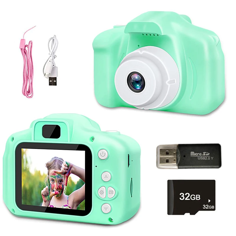 Mini Cartoon Camera 2 Inch HD Screen Educational Children Toys Portable Video Camera Digital SLR Camera