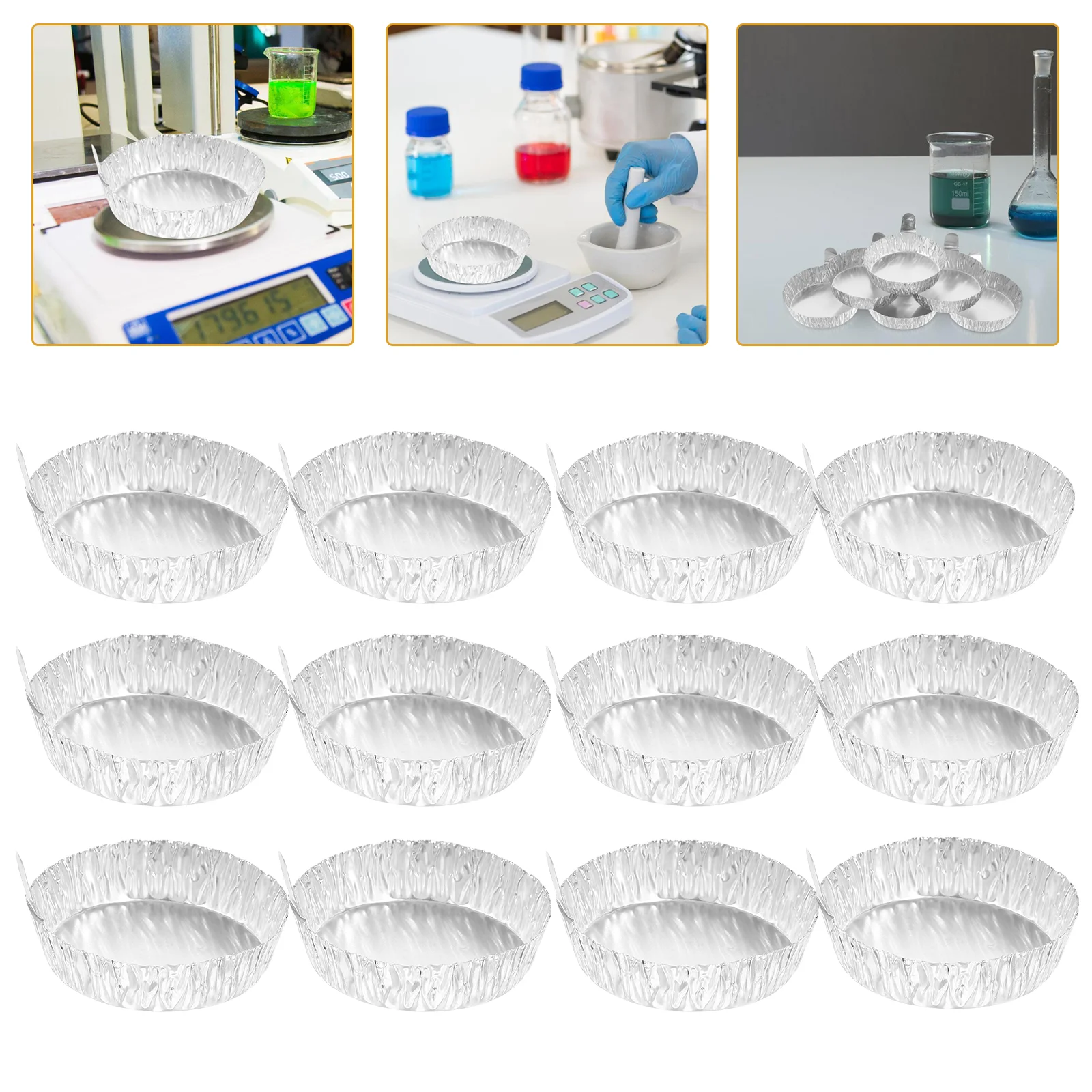 

100pcs Weigh Boats with Handle Sample Weighing Trays Portable Weighing Dishes Lab Equipment Pans(42ml)
