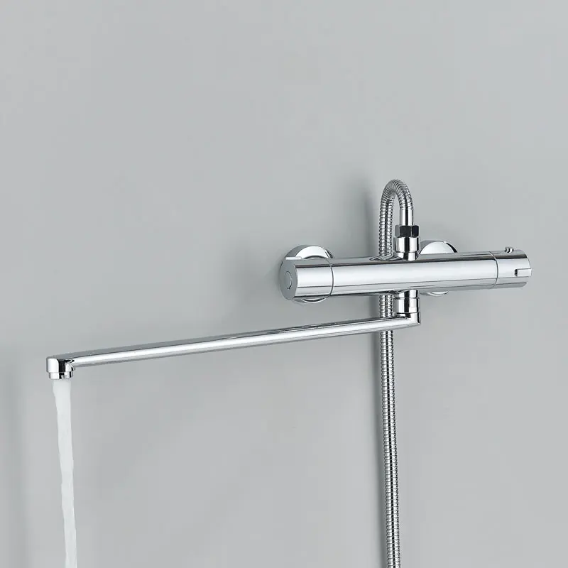 Thermostatic Shower Faucet Chrome Cold Hot Water Mixer Tap Wall Mounted Thermostat Tapware ABS Plastic Handheld Bathtub faucet bathtub faucet shower faucet water mixer