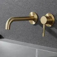 stainless steel Bathroom Faucet Mixer Sink Tap Wash Basin Matte Black gold Hot And Cold Water Wall Mount Spout Bath With Handle 1