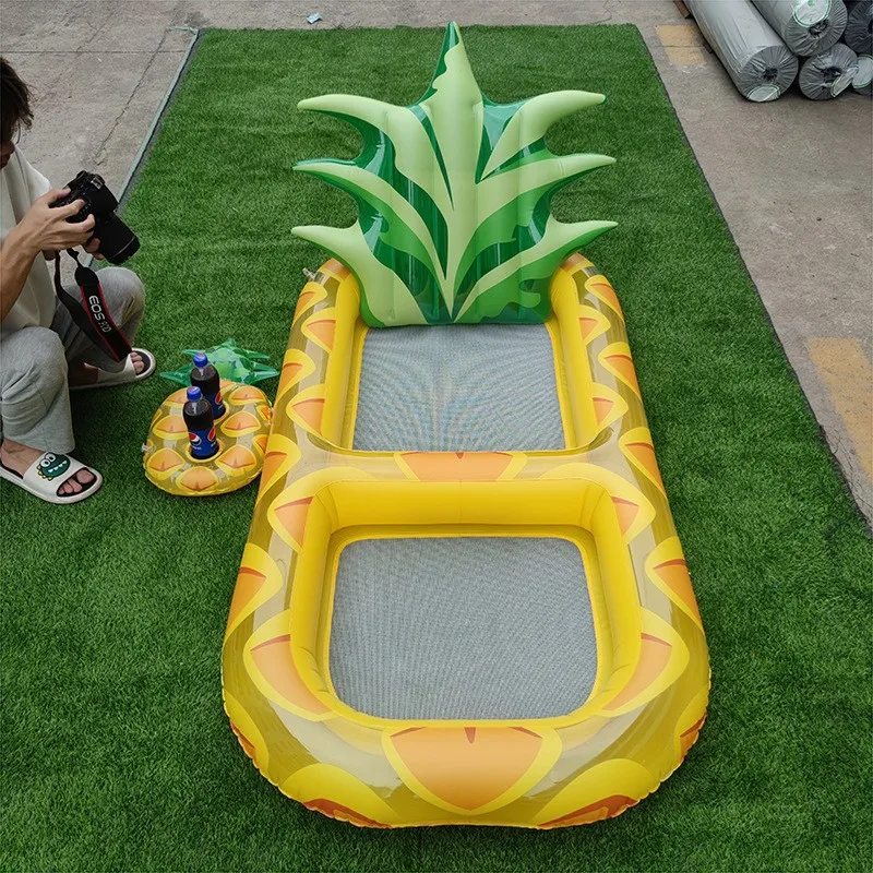 

170cm Giant Pool Float Swimming Ring Pineapple Watermelon Inflatable Mattress Floating Toy Sunbathe Beach Air Pad Pool Party