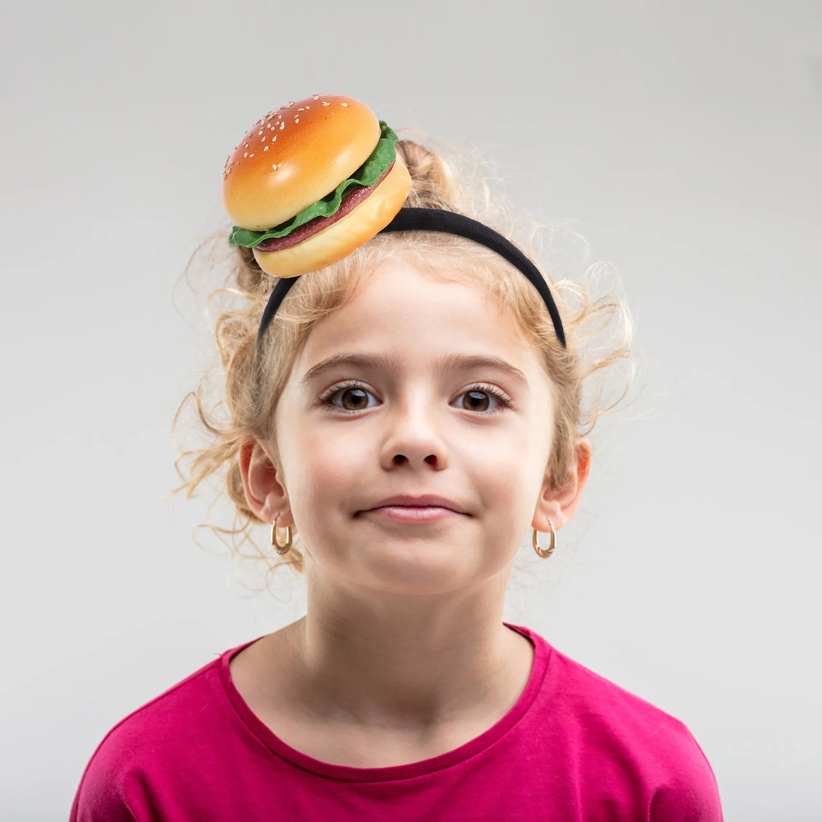 

Hamburger Headband Burgers Novelty Cartoon Prop Food Sponge Cosplay Headwear Travel Shopping Party Costume