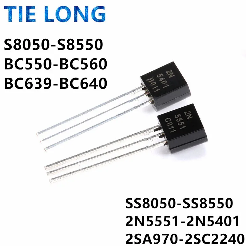 100PCS-50-pairs-TO-92-50PCS-2N5401-50PCS-2N5551-2SA970-2SC2240-SS8050 ...