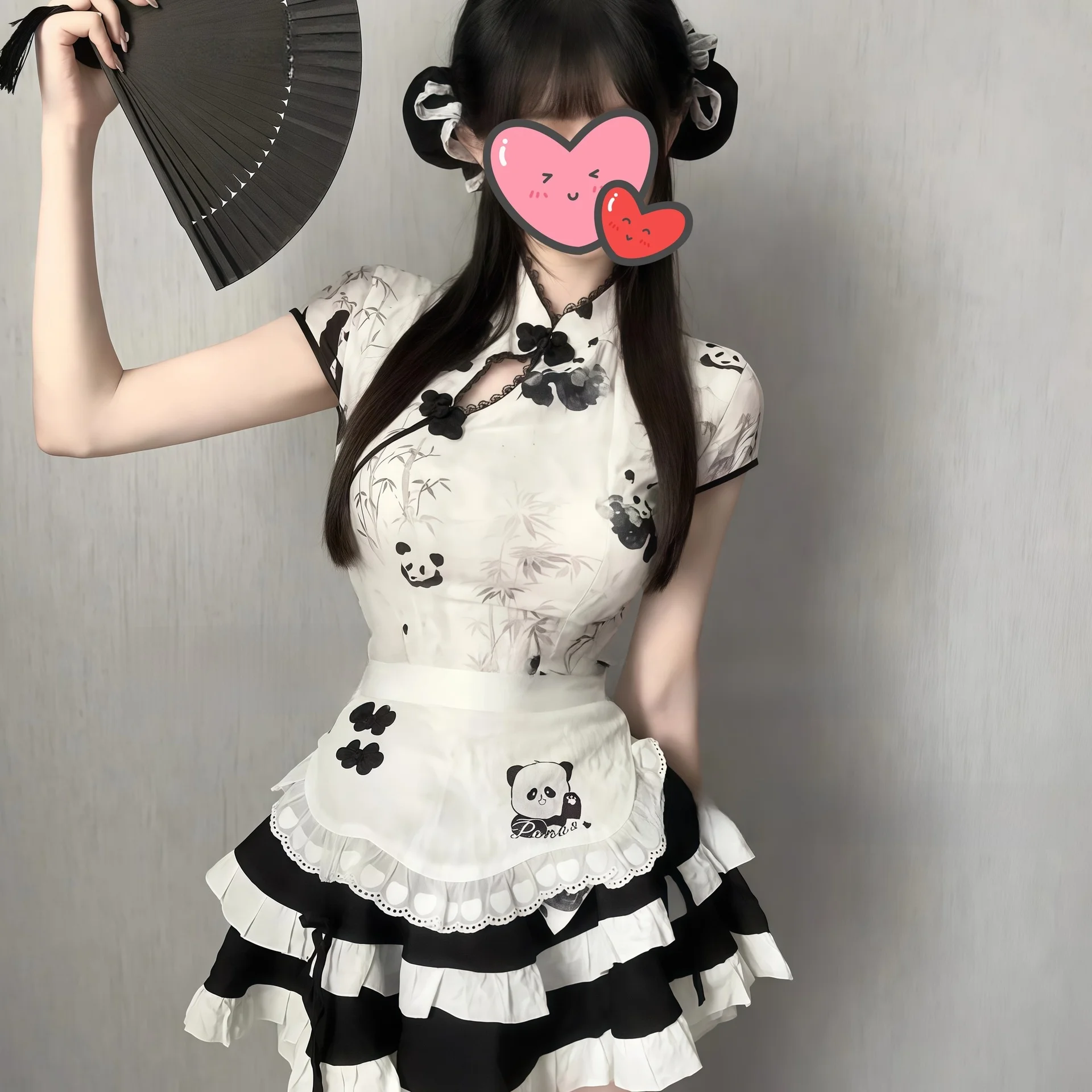 White [top + skirt + apron]