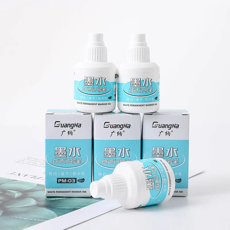 White Marker Pens Pen Marker Marker Pens Permanent White Marker Pen Ink Oil Paint Ink Marker Pens Refill Quick Dry Waterproof 20 ML