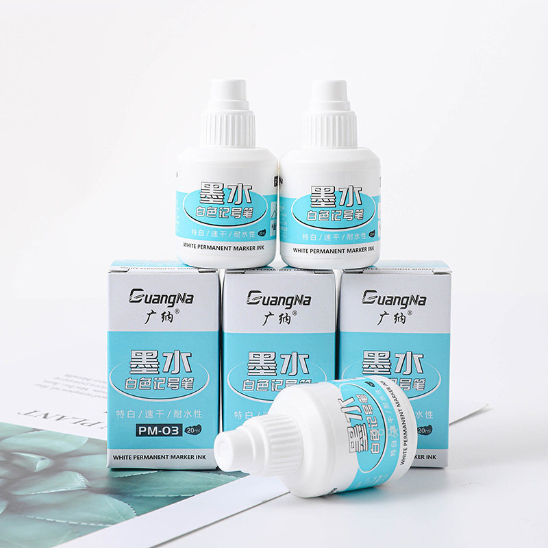 Permanent  White Marker Pen Ink Oil Paint Ink Marker Pens Refill Quick Dry  Waterproof 20 ML