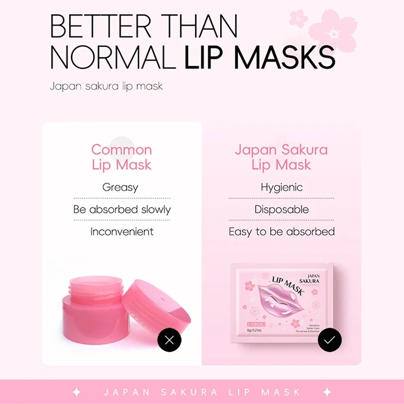 LAIKOU 5/10 قطعة ساكورا قناع الشفاه ترطيب ثبات مغذ...