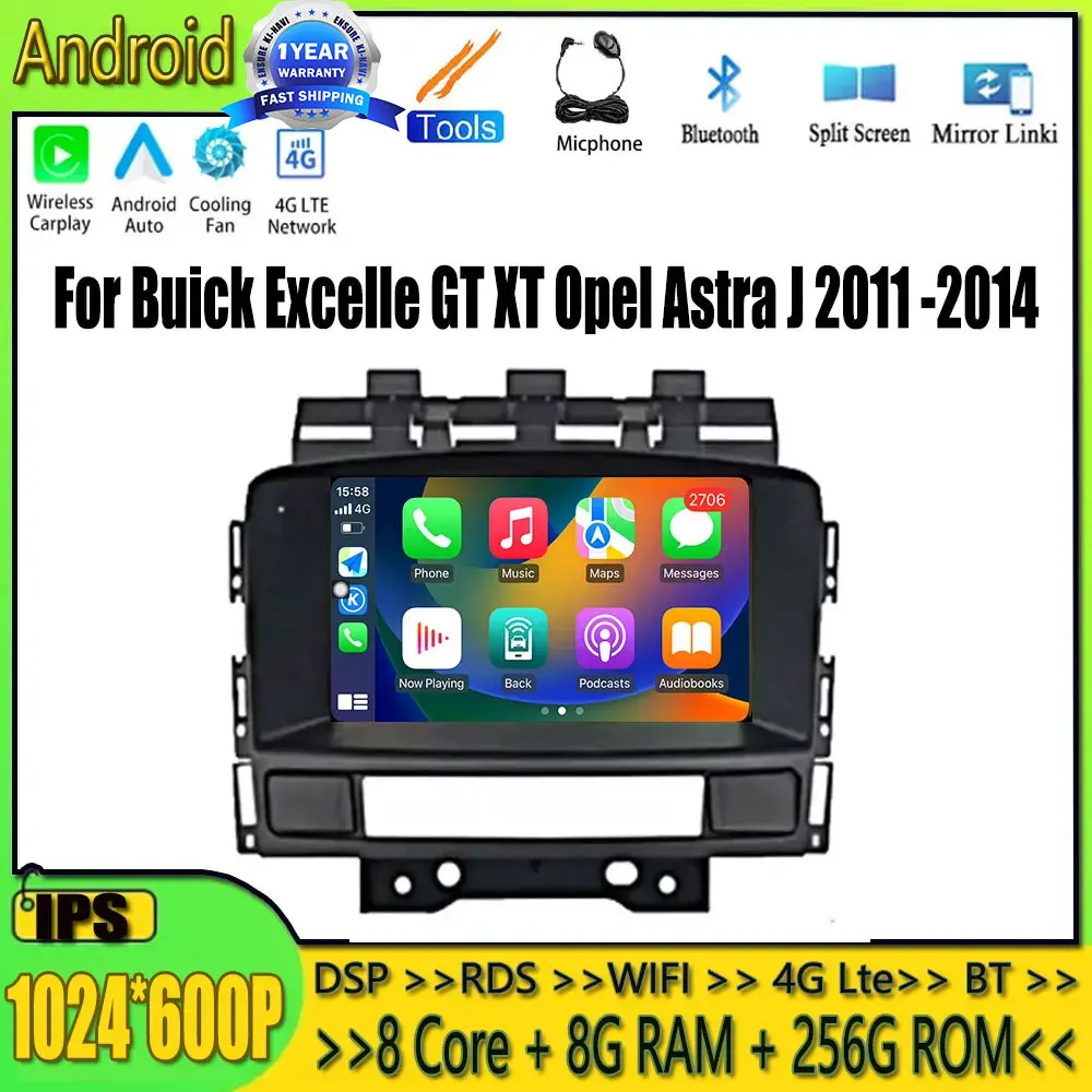 

Android 14 Android Auto For Buick Excelle GT XT Opel Astra J 2011 2012 2013 2014 Car Radio Stereo Carplay Car Multimedia Player