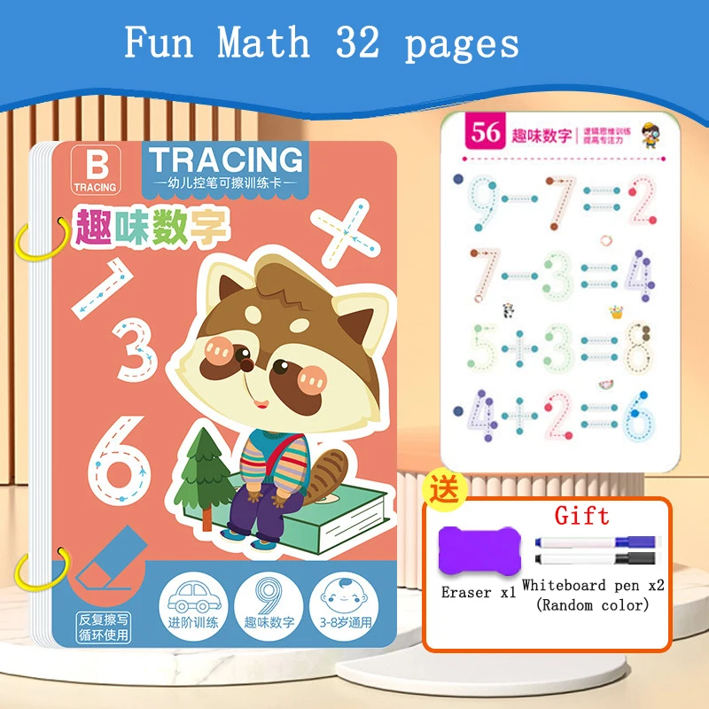 Copybook Practice Drawing Book Learning Children Magical Tracing Workbook Reusable Calligraphy Toddler Montessori Drawing Toy 5
