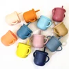 8PCS Baby Feeding Set Waterproof Bibs Kids Sucker Dinner Plate Antislip Bowl Spoon Cup  Children's Tableware Baby Stuff 6