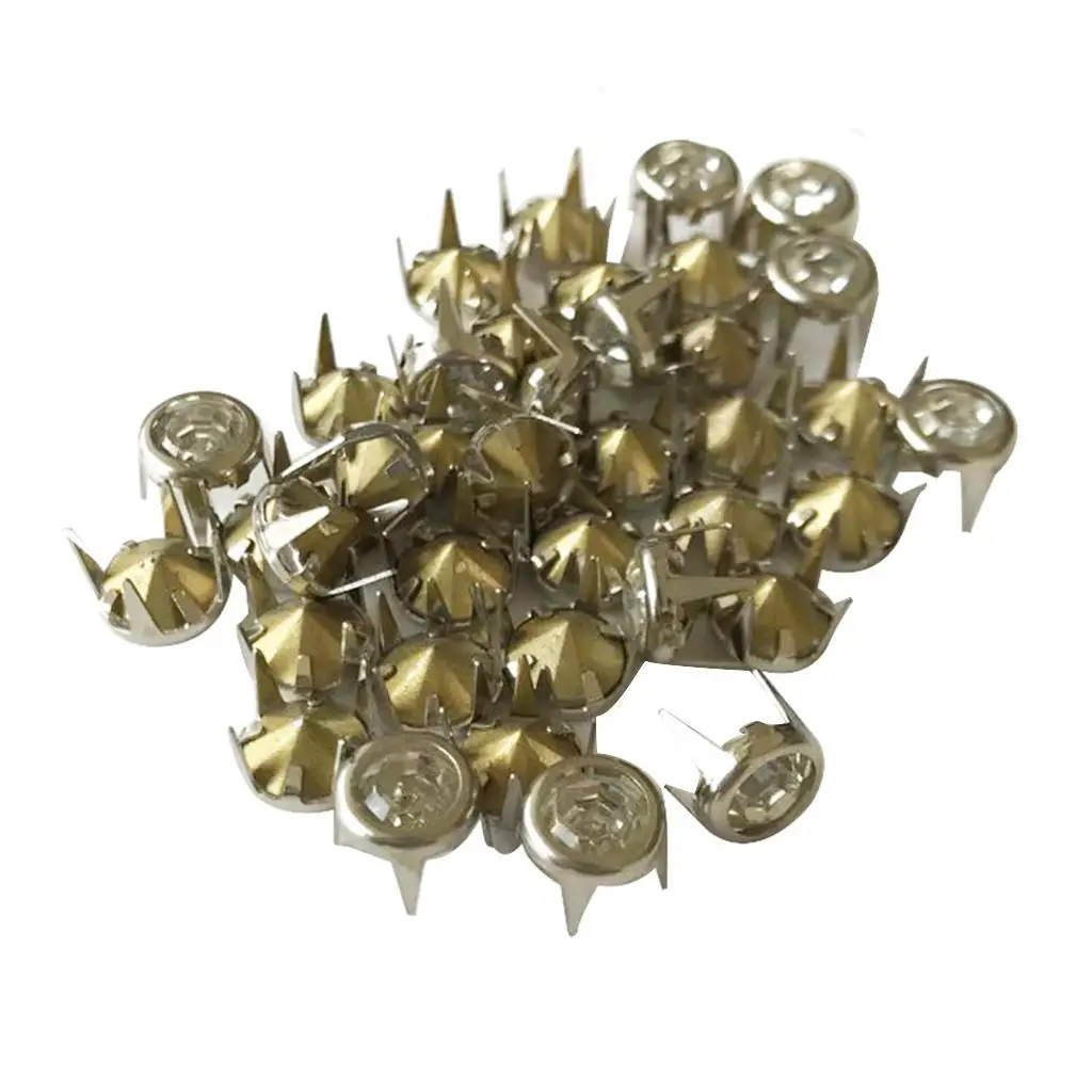 50x Round Crystal Rhinestone Studs Punk Clothes Clothing Sewing