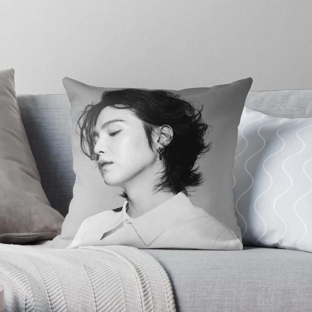 

suga long hair black and white photo Throw Pillow Sofa Pillow Cover Sofa Cushion Cushions