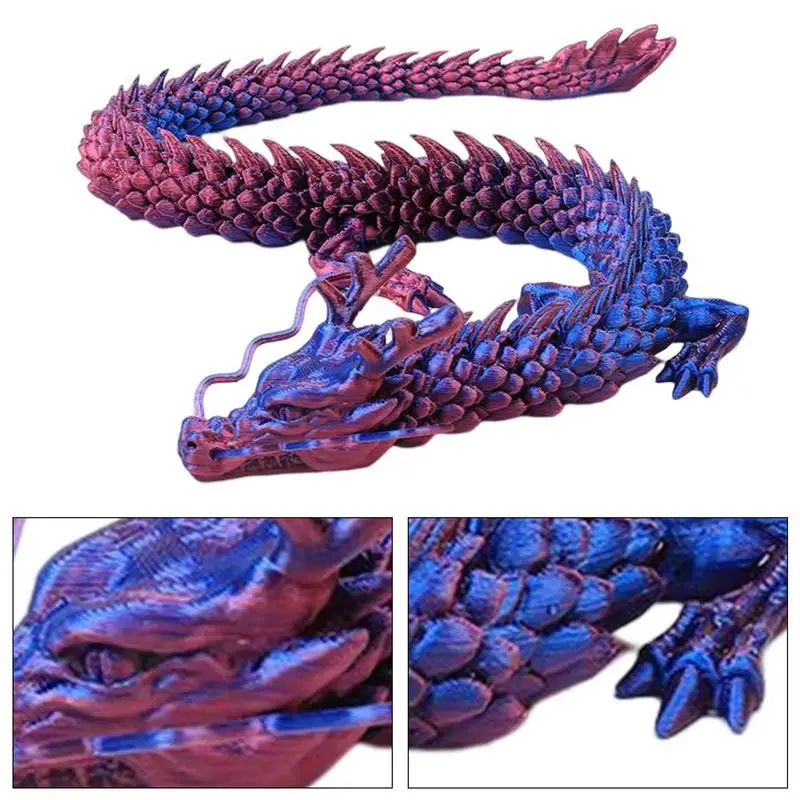 3D Printed Articulated Dragon Toy Home Decor Chinese Loong Flexible  Realistic Office Ornaments Stress and Anxiety Relieve Toys - AliExpress