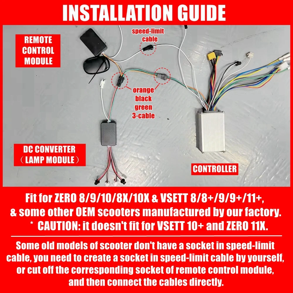 Remote Control Module for Electric Scooter VSETT 8 8+ 9 9+ 11+ ZERO 8 9 10 8X 10X To Switch Max Speed From 25km/h To Real Power