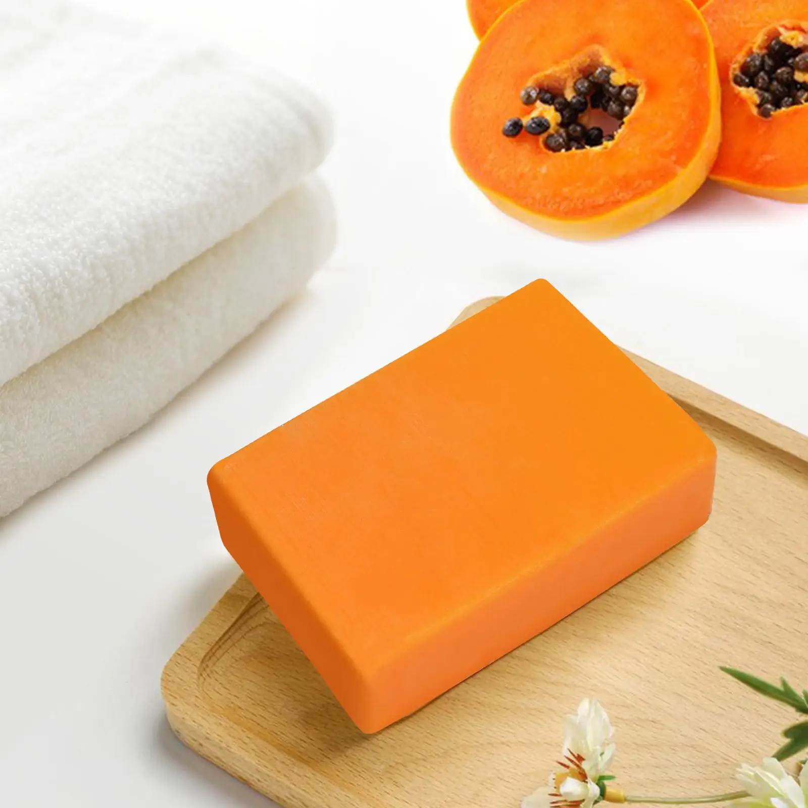 

100g Papaya Kojic Acid Soap Deep Cleansing Softening Cuticles Tone Acne Brightening Lightening Skin J7N8