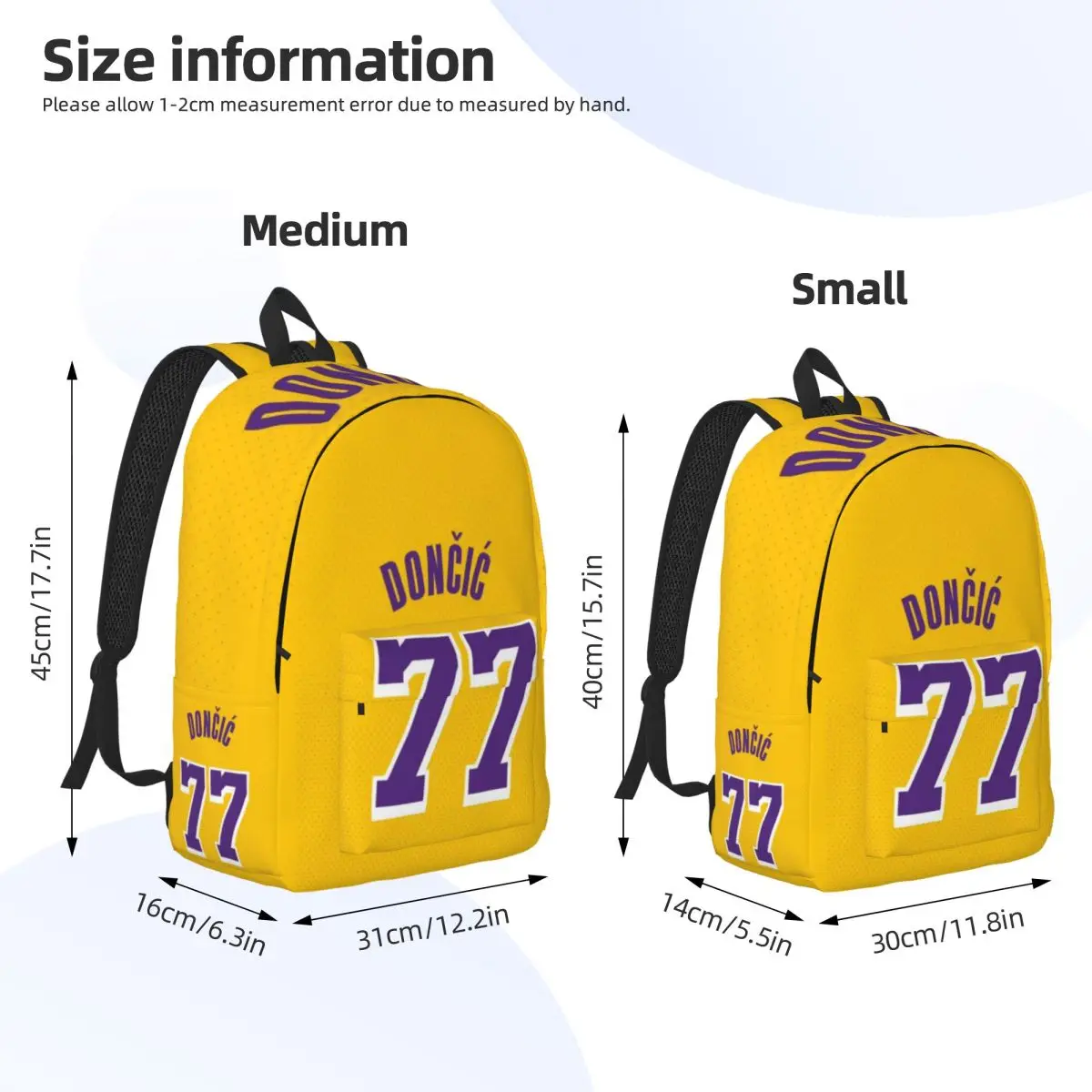 Fashionable and versatile L-Luka Magic Num 77 Laker backpack, suitable for both men and women, showcasing individual charm. 4
