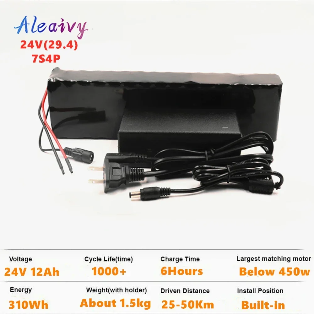 24V Li-ion Ebike Battery 6Ah/9Ah/12Ah With Charger - For 250W-700W Electric Bikes, Scooters-574347