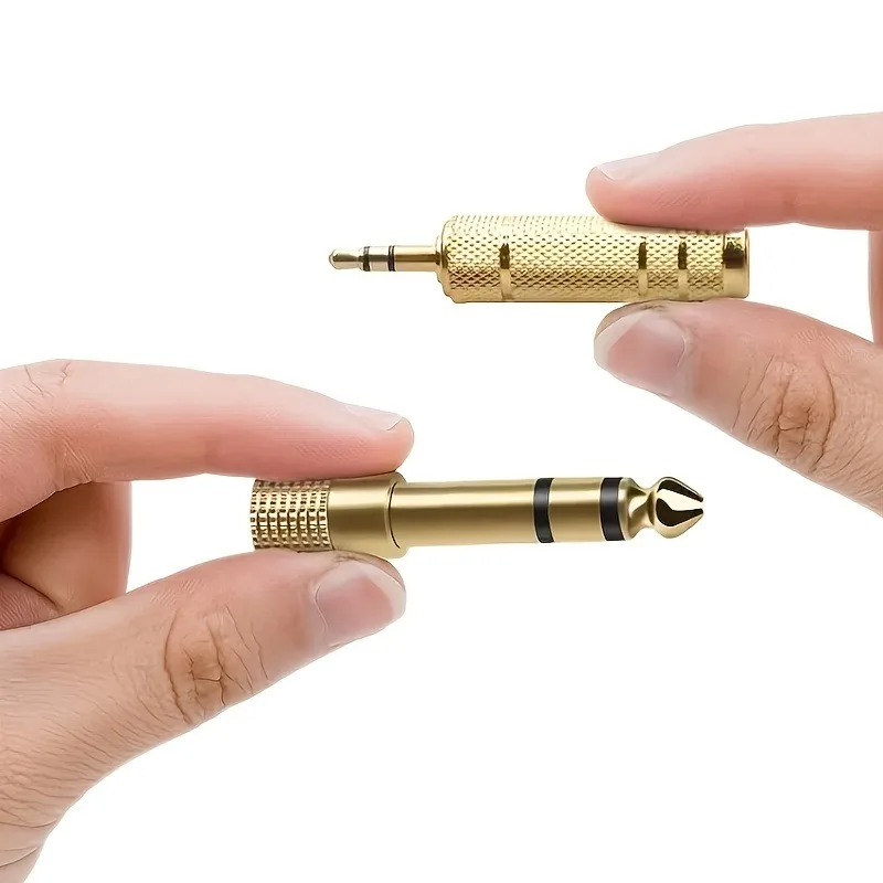Audio Adapter Set 2-Pack 6.5mm to 3.5mm and 3.5mm to 6.5mm 1/4-inch 1/8-inch for Headphone