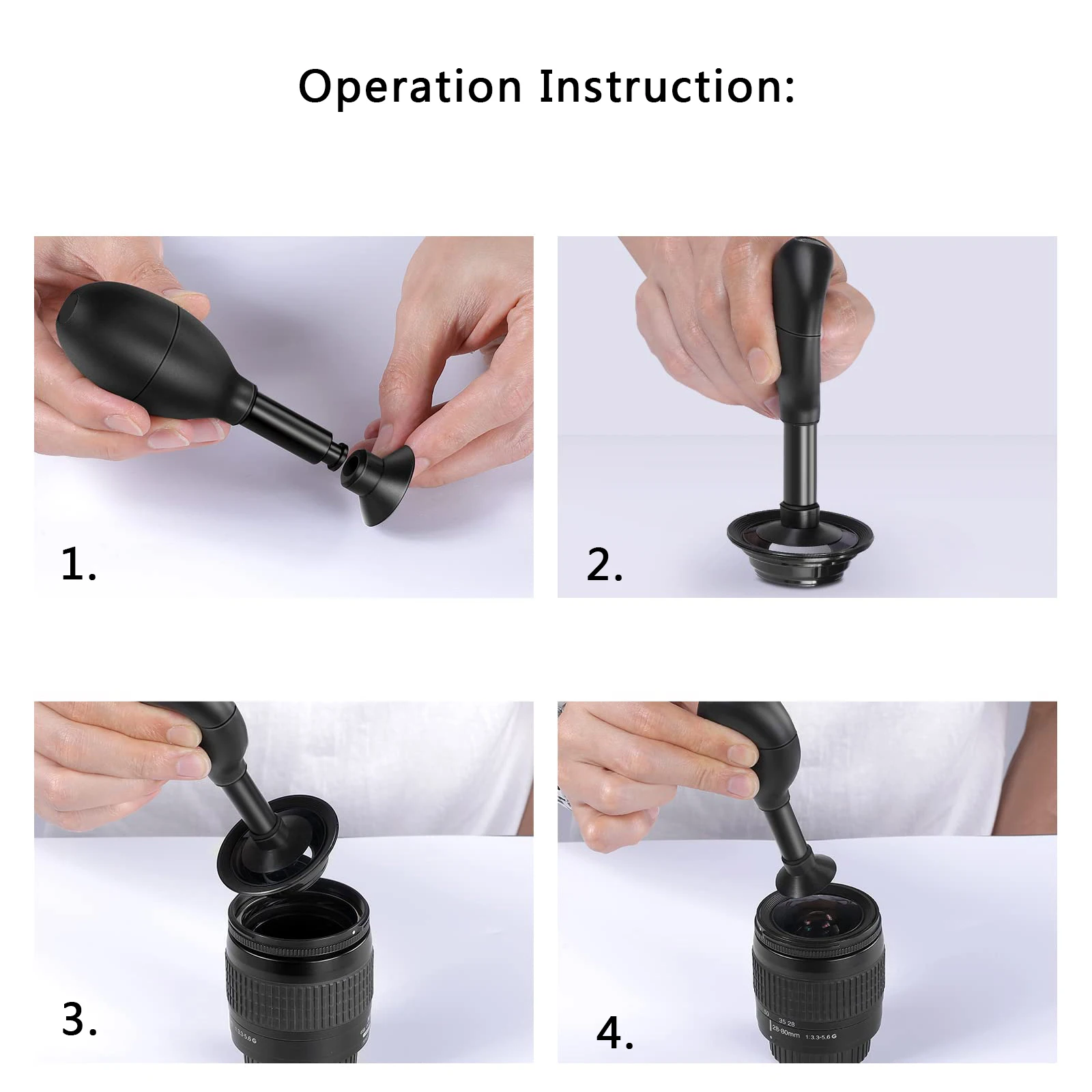 Lens Repair Kit With 7 Suction Cups Lens Sucker Manual Vacuum Pen For Watches