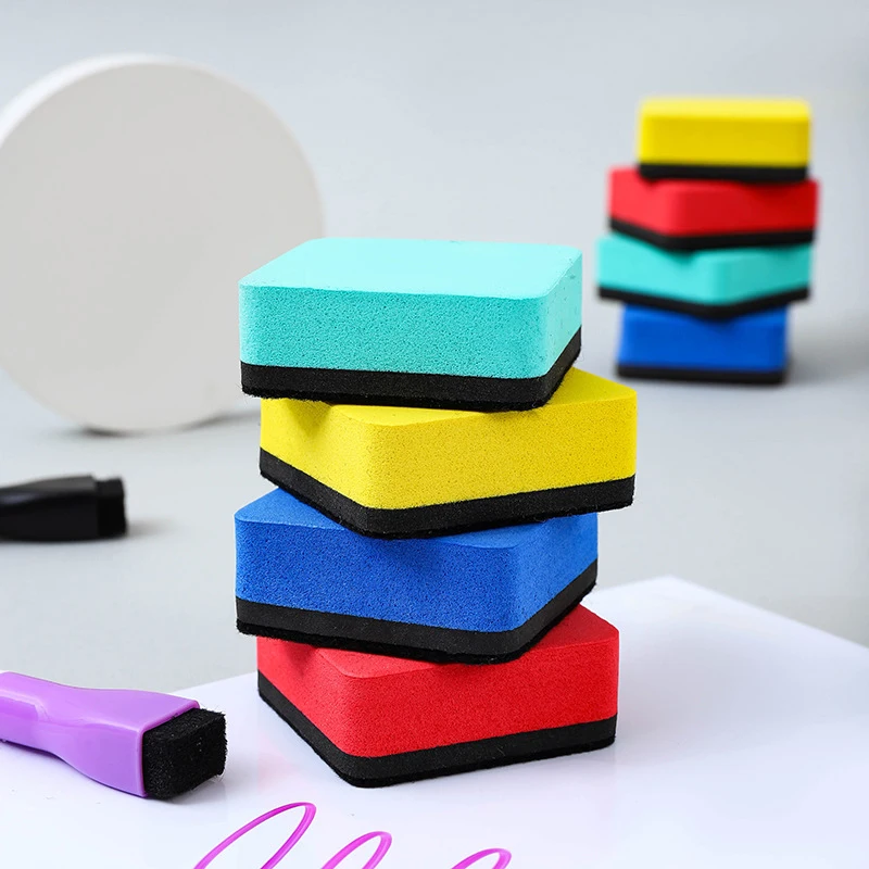4Pcs/Lot Magentic White Board Eraser Cleaner Blackboard Dry Wipe Marker Pen Duster Chalkboard School Stationery Office Supplies