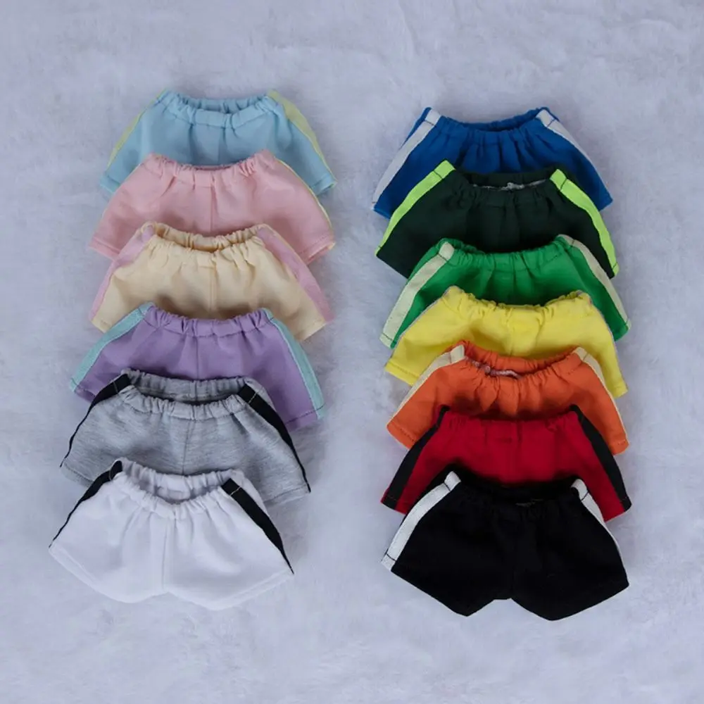 

20CM Doll Pants Fashion Contrasting Colors Gym Shorts 20cm Cotton Doll Mini Candy Color Versatile Sports Trousers for Idol Dolls