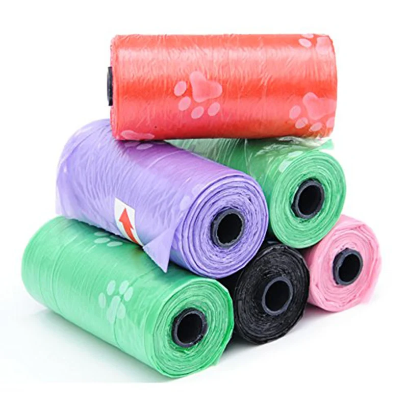10/5 Roll Paw Print Pet Poop Bags 4