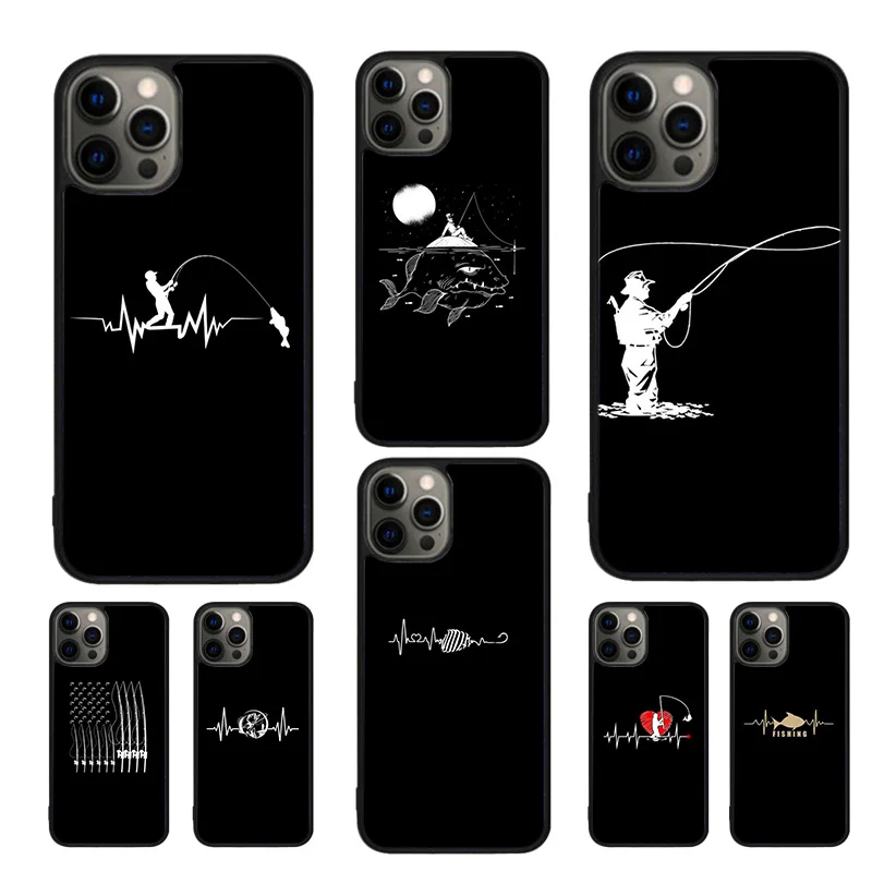 Heartbeat Fishing Design Phone Case – Durable Protective Cover