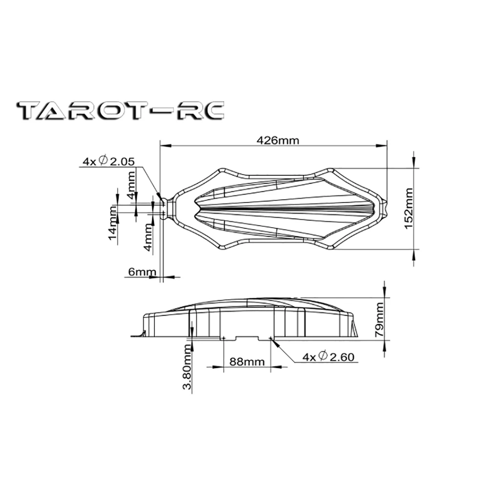 Tarot 680PRO ABS Muster Baldachin Haube Kopf Abdeckung TL2851/650/680/690/750 TL2851 für M690 H720 Hexacopter RC Drone – Detail 15