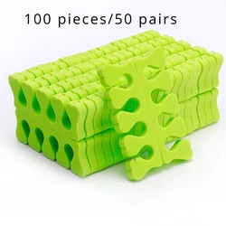Pack of Soft Sponge Nail Art Toe Separators for Manicure and Pedicure (100PCS green)