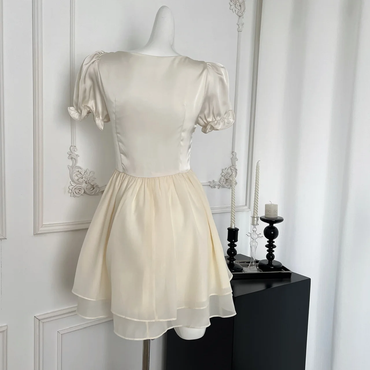 Elegant Vintage Princess Birthday Party Mini Dresses for Women Diamons Ball Gown A-line Korean Luxury One Piece Vestido Mujer