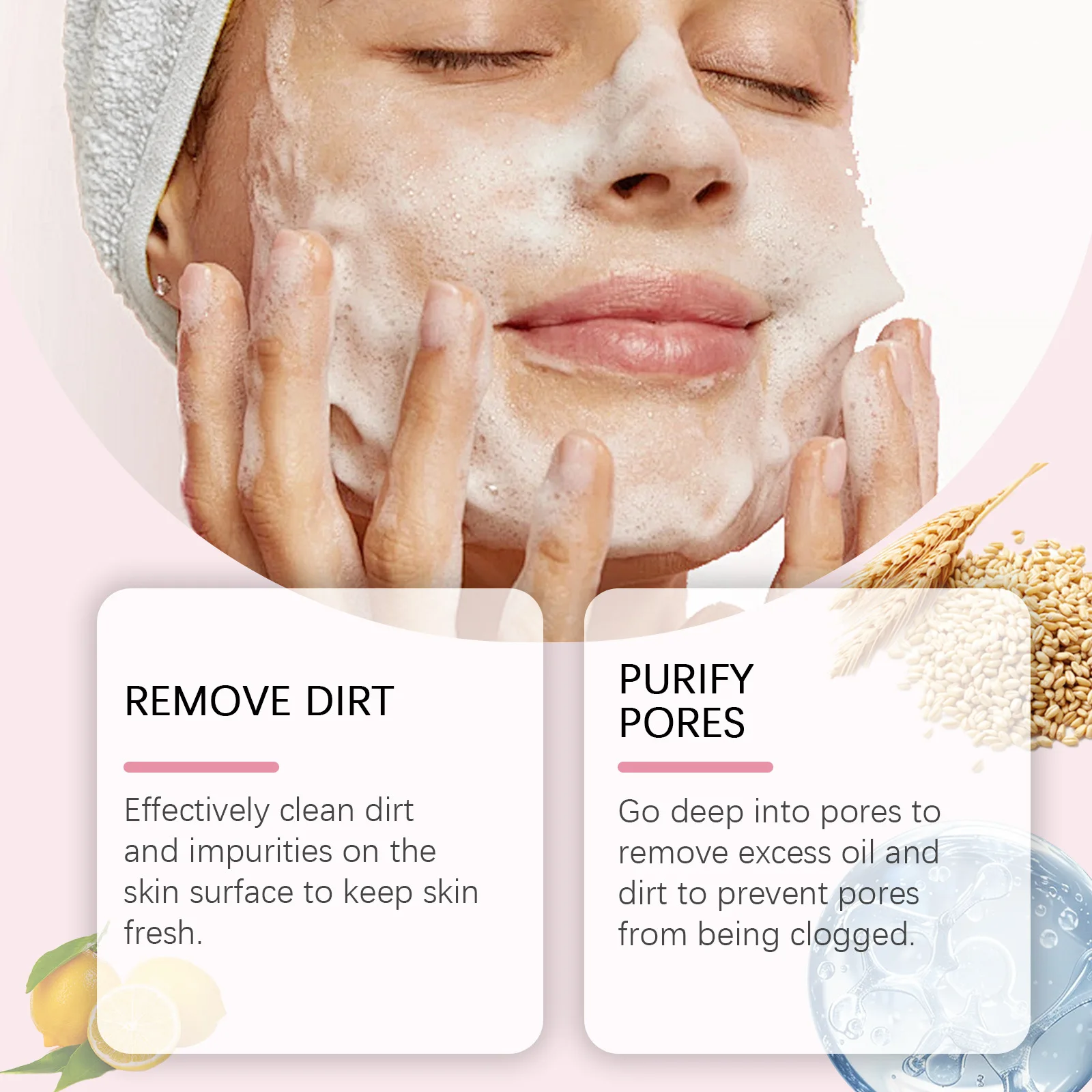 Rice Water Face Wash Deep Cleaning Moisturizing Brightening Rejuvenation Oil Control Sooth Facial Cleanser Foam Korean Skin Care 4