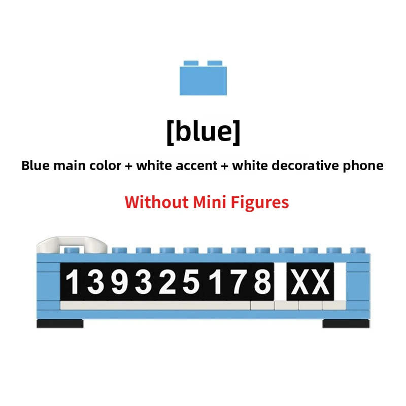 Modular Car Parking Number Plate with Concealable Phone Sign & DIY Decor Ornament