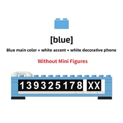 Modular Car Parking Number Plate with Concealable Phone Sign & DIY Decor Ornament (Blue Number Tlies)