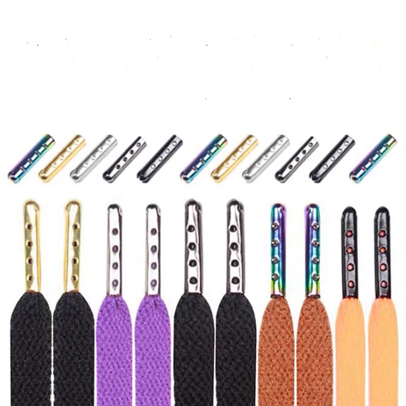 20/60PCS Shoelace Head Aglets DIY Shoelaces Repair Shoe Lace Tips Replacement End Shoes Rope Head Rope Tail Clamp Bullet shoelace buckles,shoe protector tips